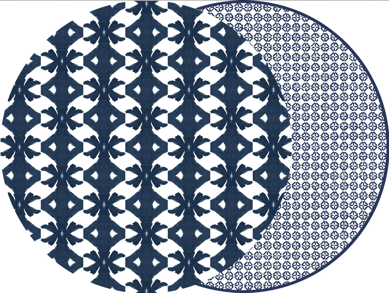 ROUND TWO SIDED LAURA PARK PALM AND JAIPUR PLACEMAT ~