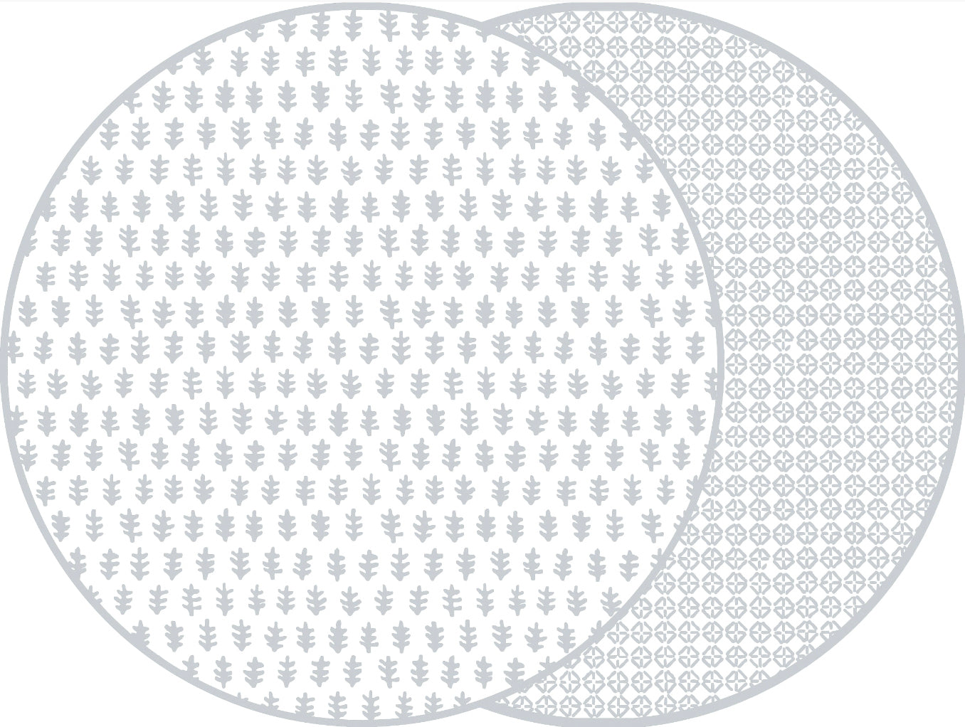 ROUND TWO SIDED AGRA AND JAIPUR PLACEMAT ~ GRAY