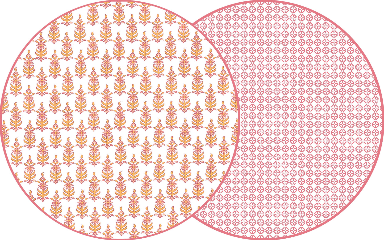 ROUND TWO SIDED RAJ AND JAIPUR PLACEMAT ~ SHERBET