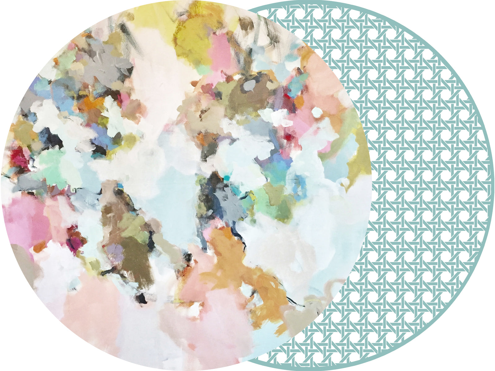 ROUND TWO SIDED LAURA PARK UNDER THE SEA AND HSH SEA CANE PLACEMAT