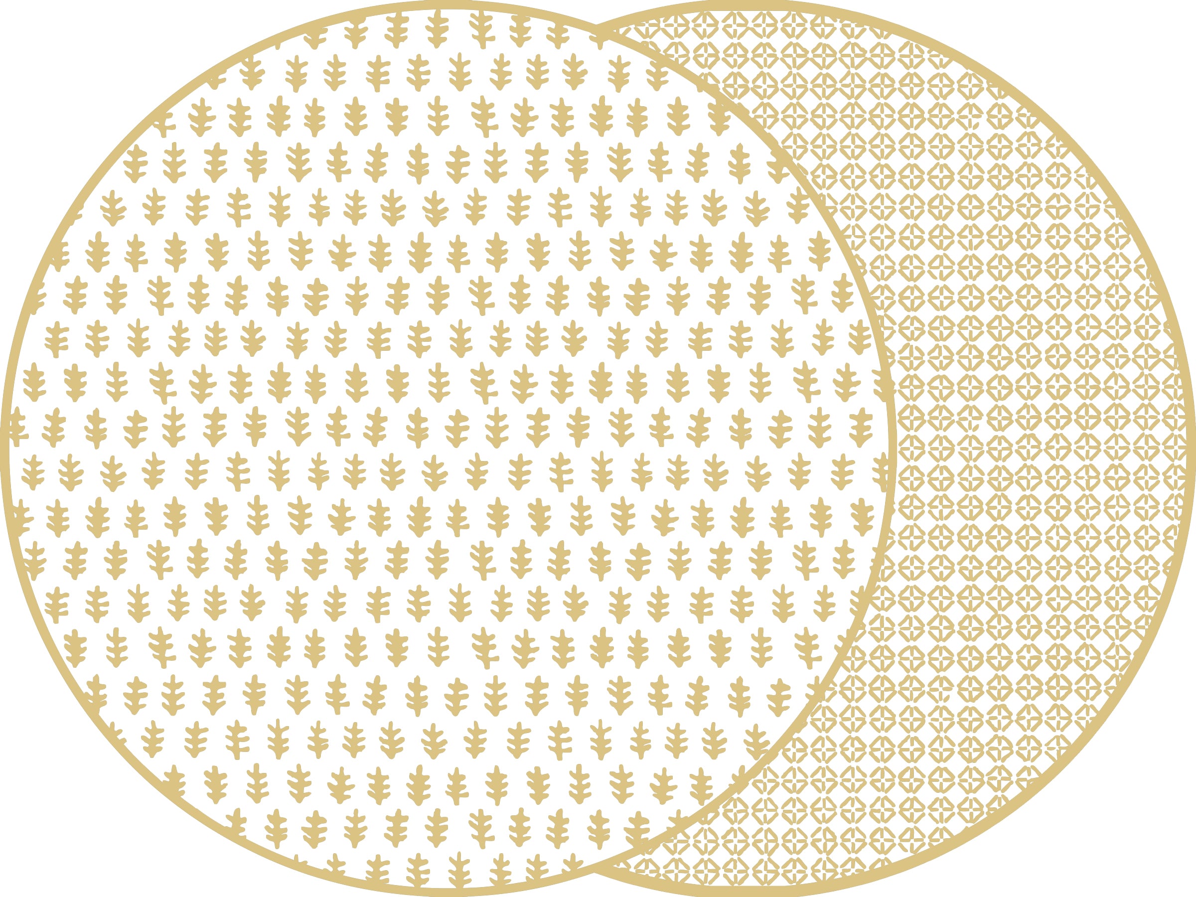 ROUND TWO SIDED AGRA AND JAIPUR ~ WHEAT