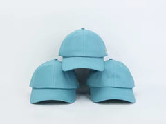 AQUA LINEN BLEND BASEBALL CAP BY JANE X HSH