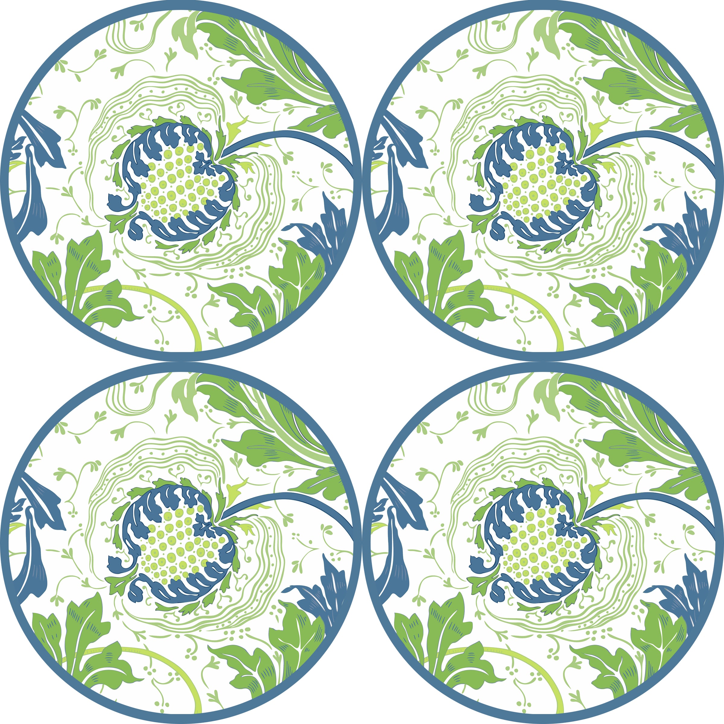 COASTER SET OF 4 ~ POMEGRANATE ~ 5 COLORS