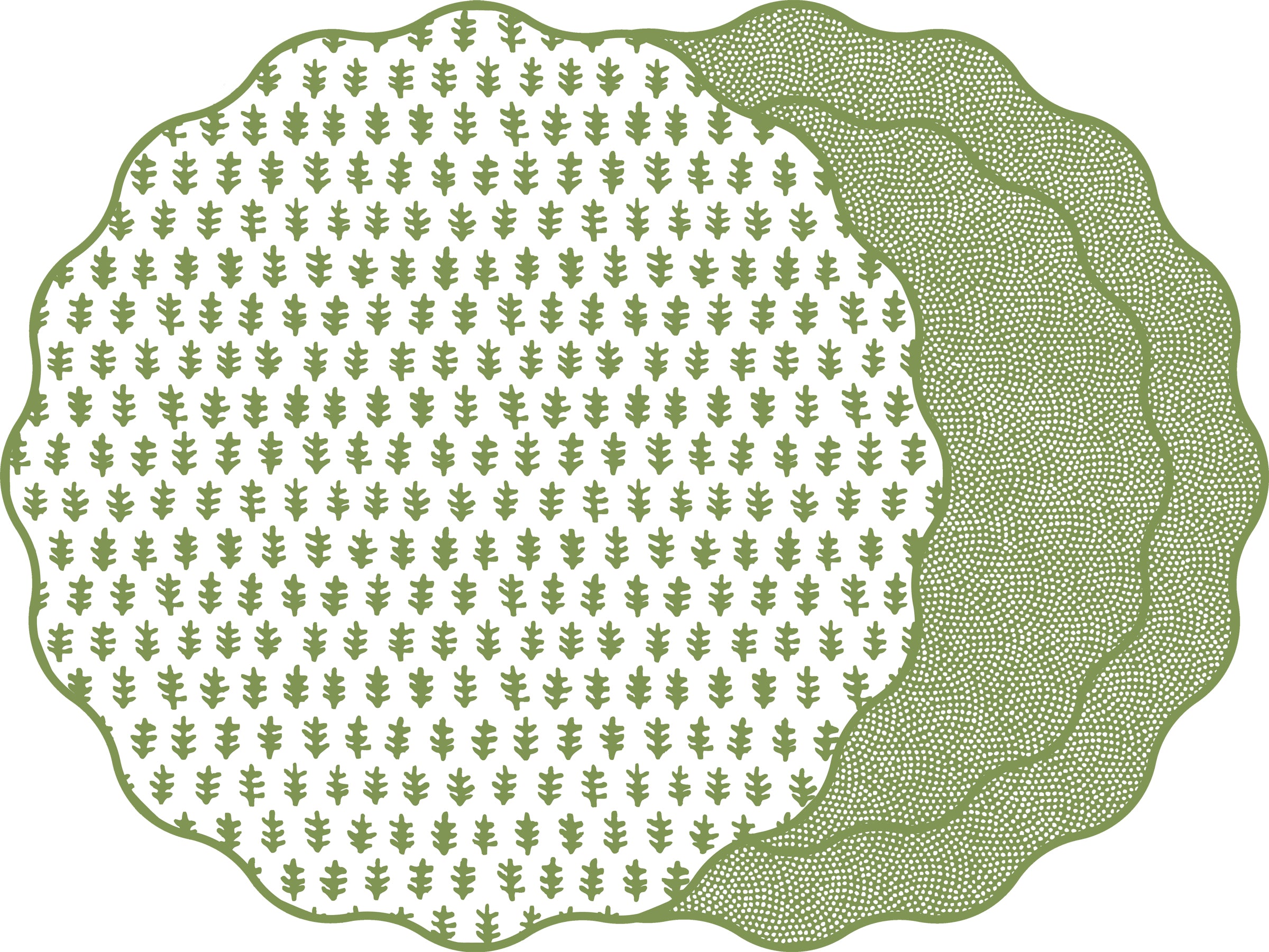 SCALLOP AGRA PLACEMAT ~ GREEN TEA