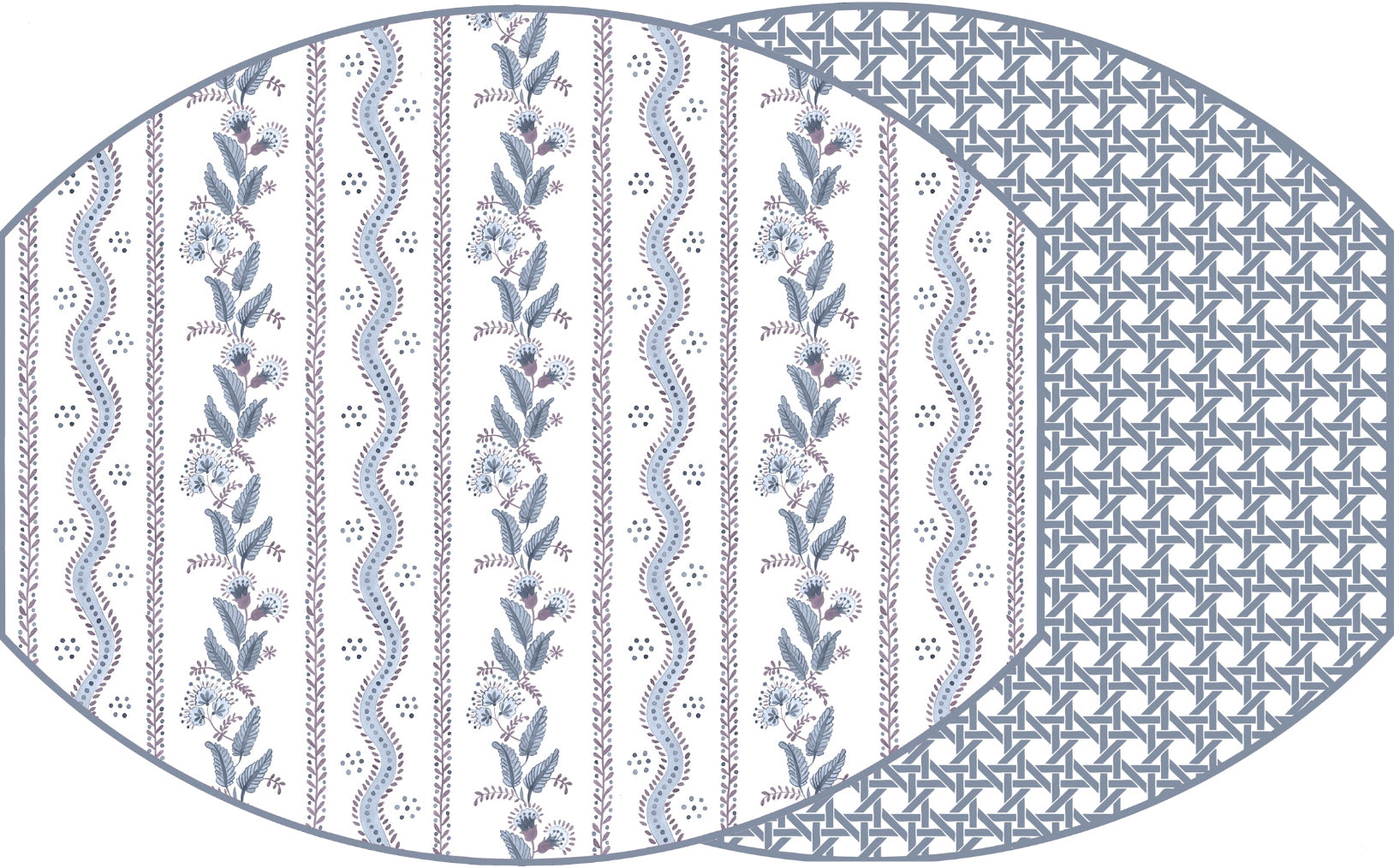 ELLIPSE TWO SIDED EMMA AND CANE PLACEMAT ~ LILAC