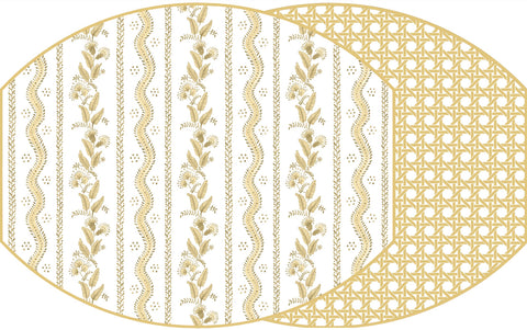 ELLIPSE TWO SIDED EMMA AND CANE PLACEMAT ~ WHEAT