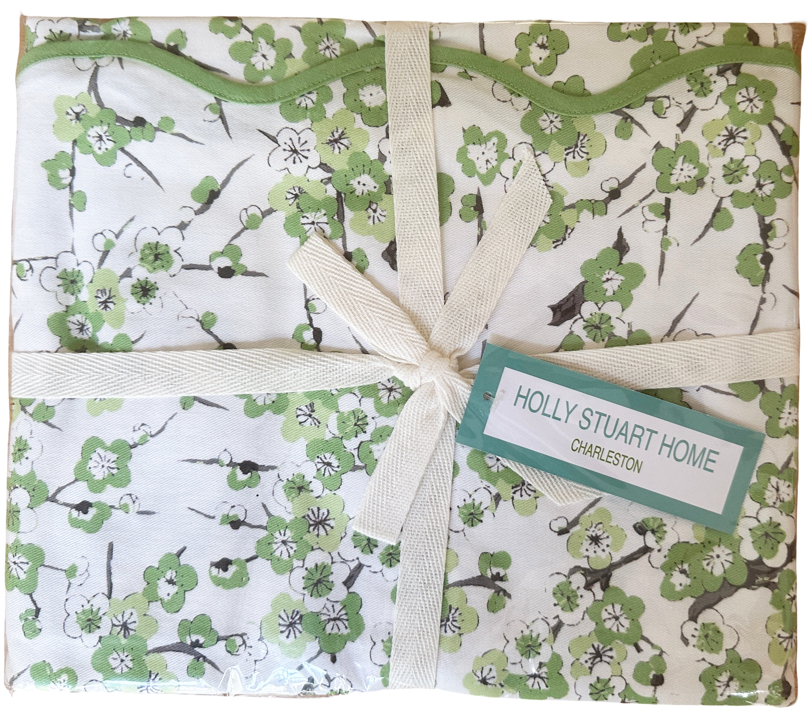 MAHJONG AND GAME TABLECLOTH ~ BLOSSOM GREEN