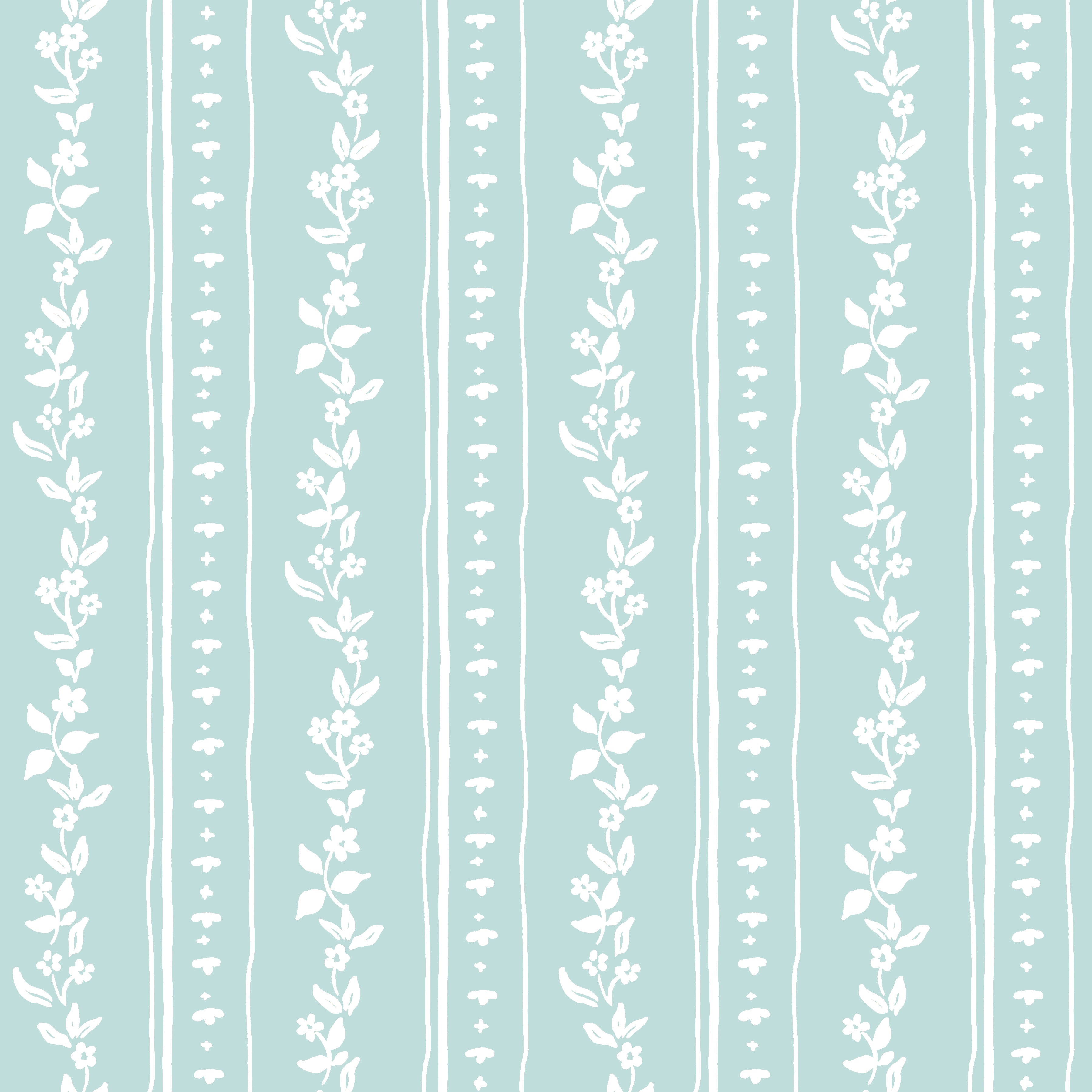 MAHJONG TABLECLOTH ~ DITSY STRIPE SEAFOAM