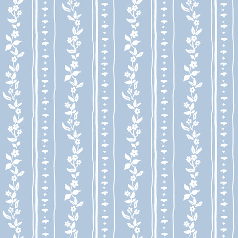 MAHJONG TABLECLOTH DITSY STRIPE ~ SOFT BLUE