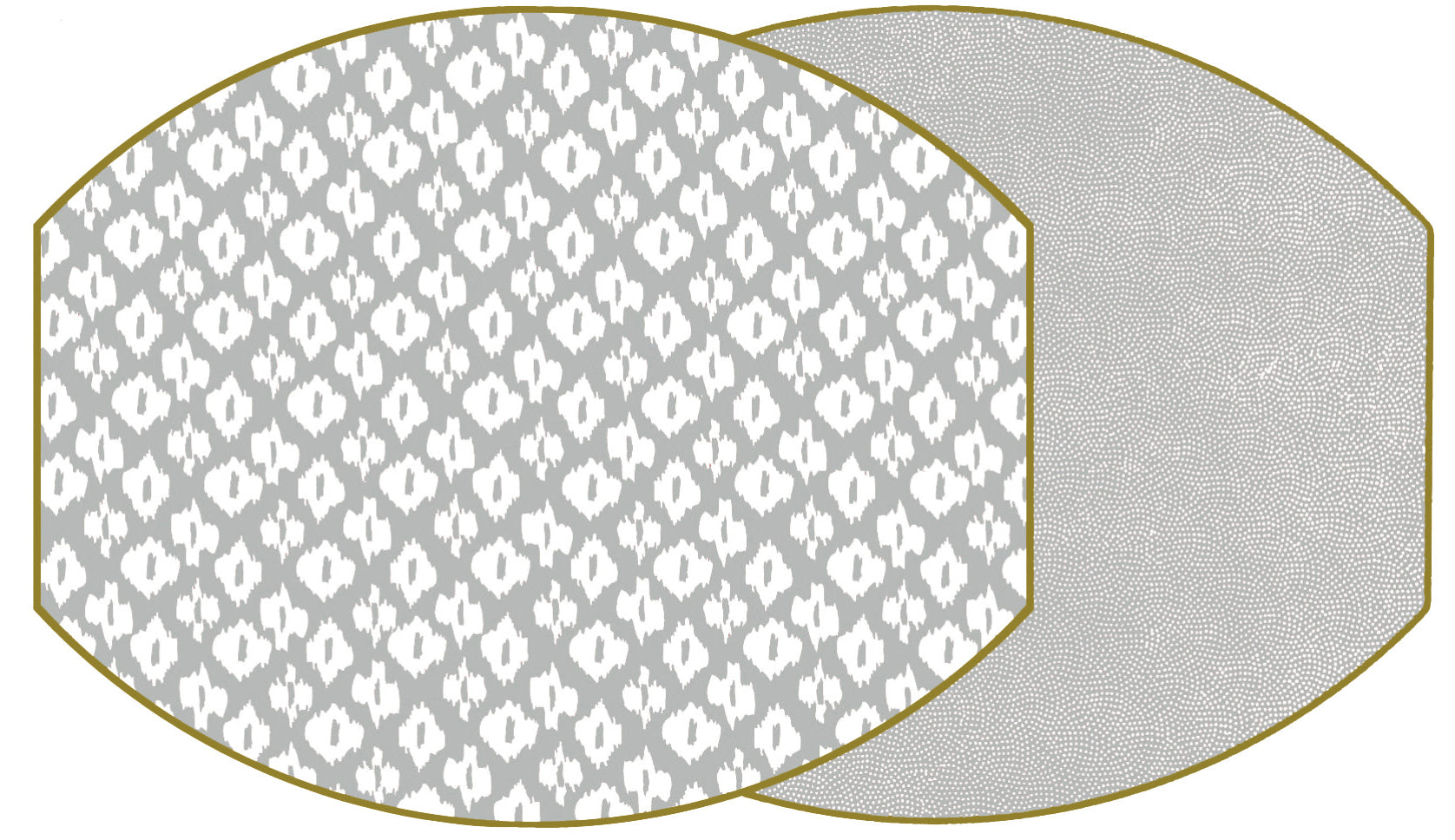 ELLIPSE TWO SIDED PLACEMAT IKAT GRAY A