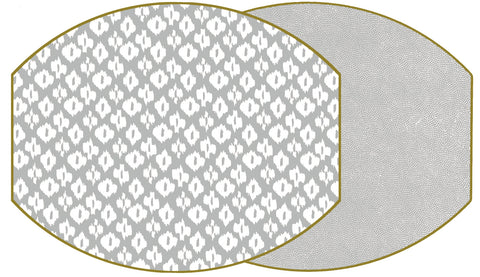 ELLIPSE TWO SIDED PLACEMAT IKAT GRAY A