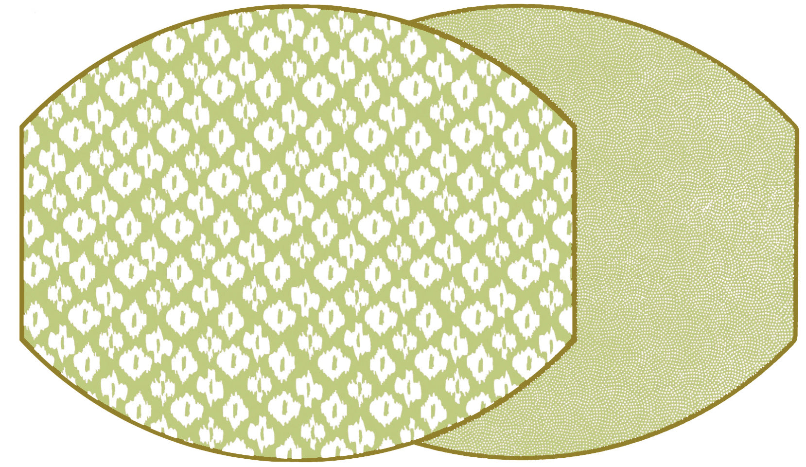 ELLIPSE TWO SIDED PLACEMAT IKAT LIME PLACEMAT A