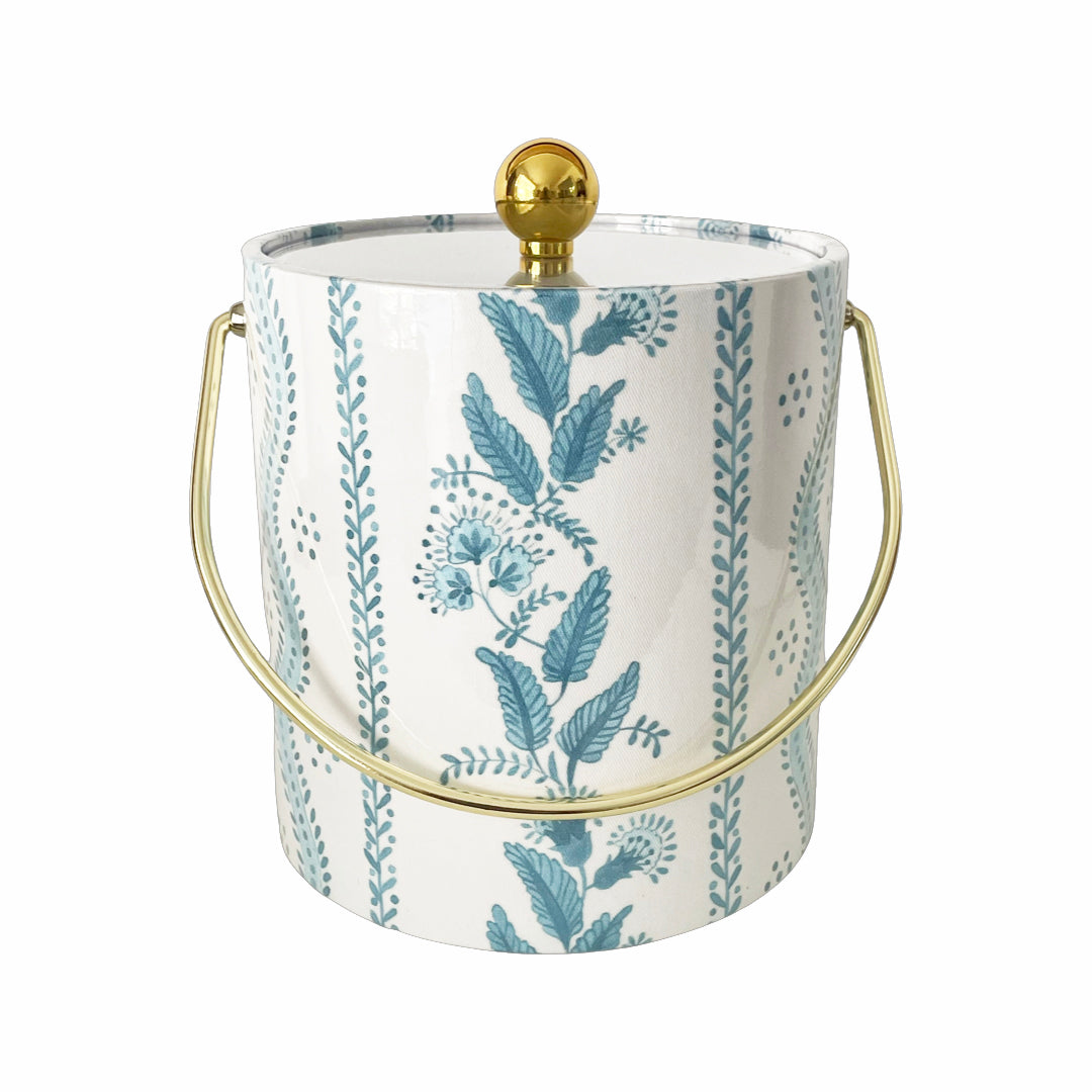 EMMA MID BLUE ICE BUCKET WITH GOLD HANDLE
