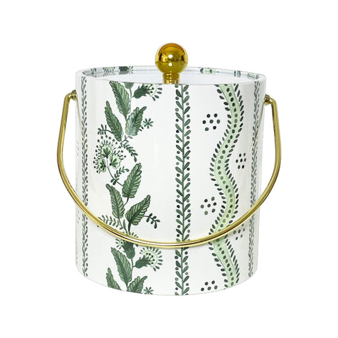 EMMA SAXON GREEN ICE BUCKET WITH GOLD HANDLE