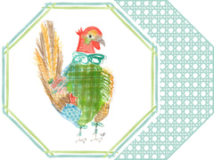 OCTAGONAL ELIZA PRICE GAME BIRDS ~ SET OF 4 DIFFERENT GAME BIRD PLACEMATS