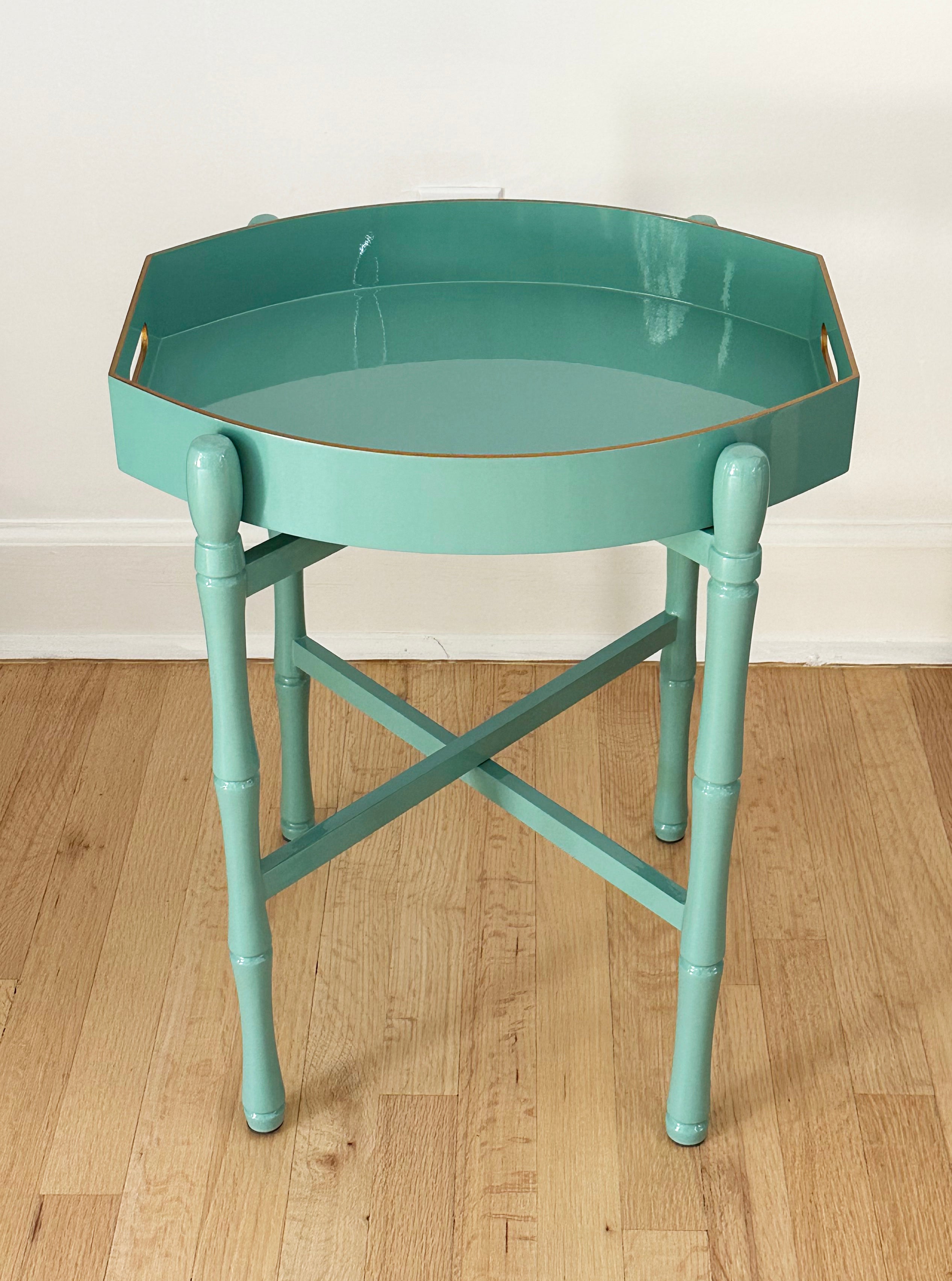ELLIPSE LACQUER TRAY TABLE SEA