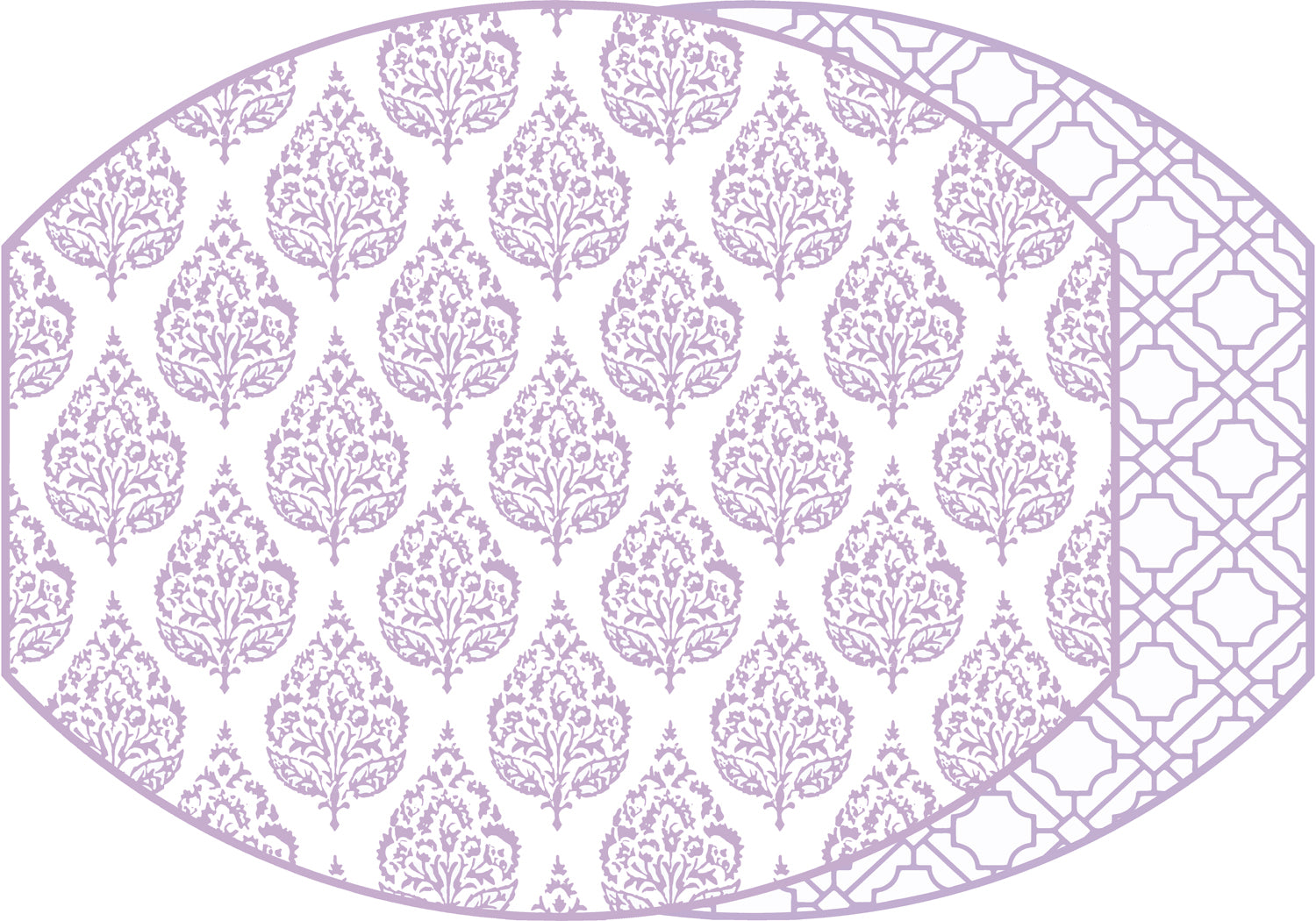 ELLIPSE TWO SIDED PLACEMAT  FLORA AND ASIAN CANE ~ LAVENDER