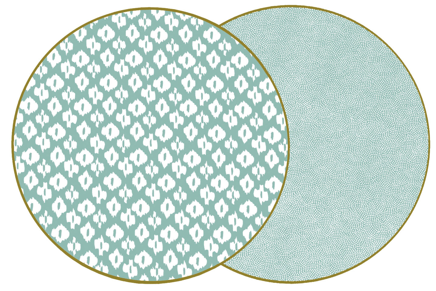 ROUND TWO SIDED PLACEMAT IKAT SEA A