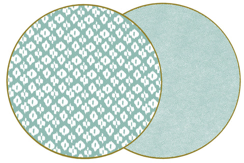 ROUND TWO SIDED PLACEMAT IKAT SEA A