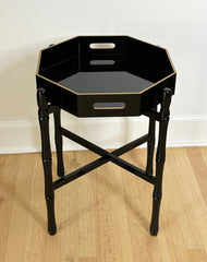 OCTAGONAL LAQUER TRAY BLACK