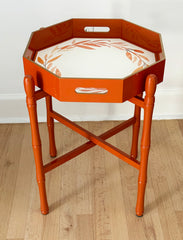 OCTAGONAL LACQUER TRAY TABLE PAPRIKA