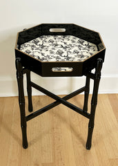 OCTAGONAL LAQUER TRAY BLACK