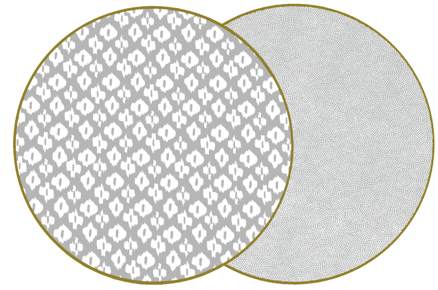 ROUND TWO SIDED PLACEMAT IKAT GRAY A