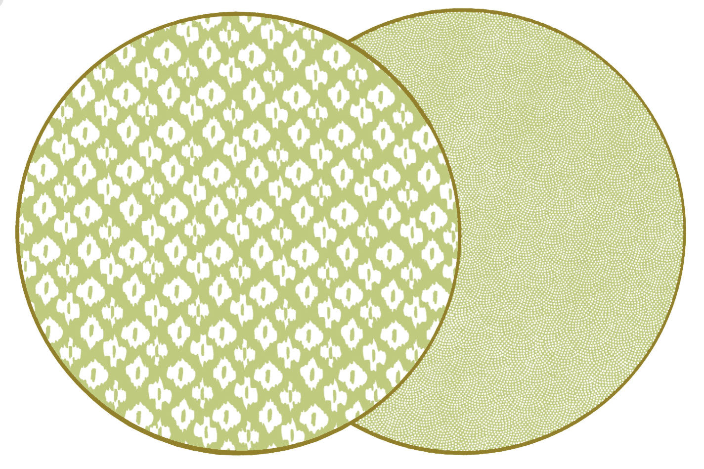 ROUND TWO SIDED PLACEMAT IKAT LIME A