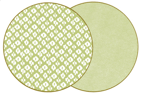 ROUND TWO SIDED PLACEMAT IKAT LIME A