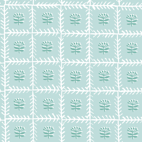 MAHJONG TABLECLOTH LATTICE ~ SEAFOAM