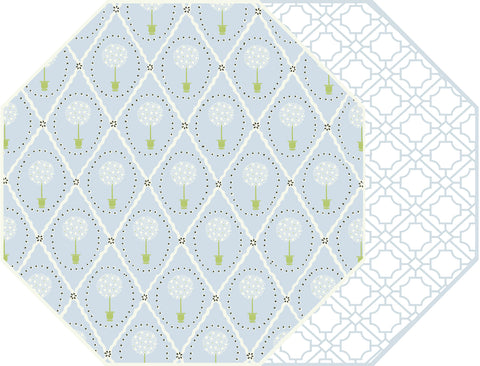PREORDER ~  OCTAGONAL TWO SIDED PLACEMAT TOPIARY AND ASIAN CANE AIR