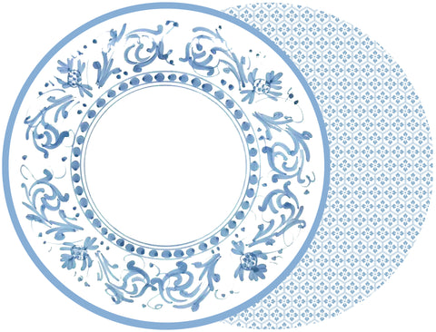 ROUND TWO SIDED FLORENTINE WEDGEWOOD BLUE