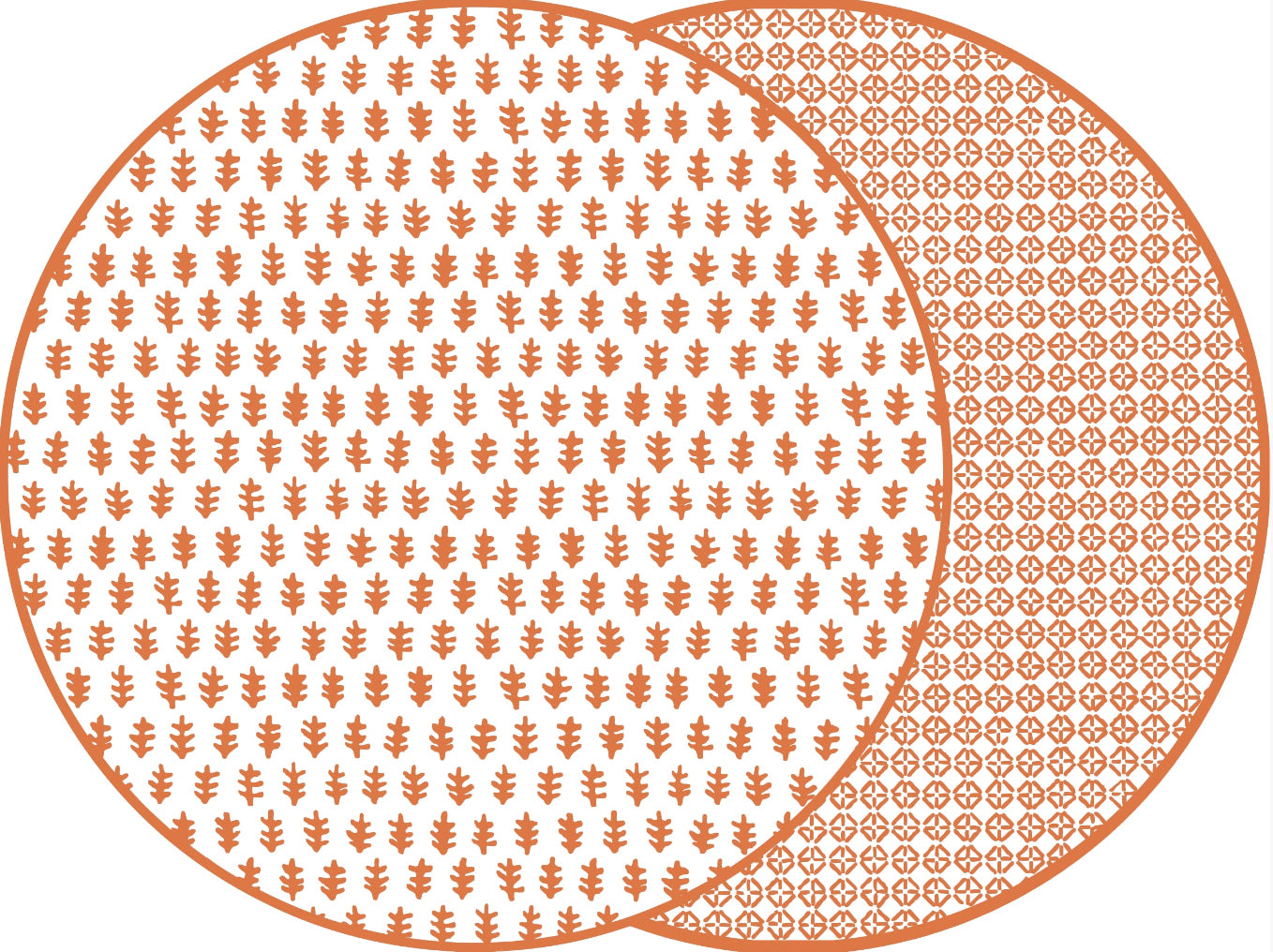 ROUND TWO SIDED AGRA AND JAIPUR PLACEMAT ~ TANGERINE