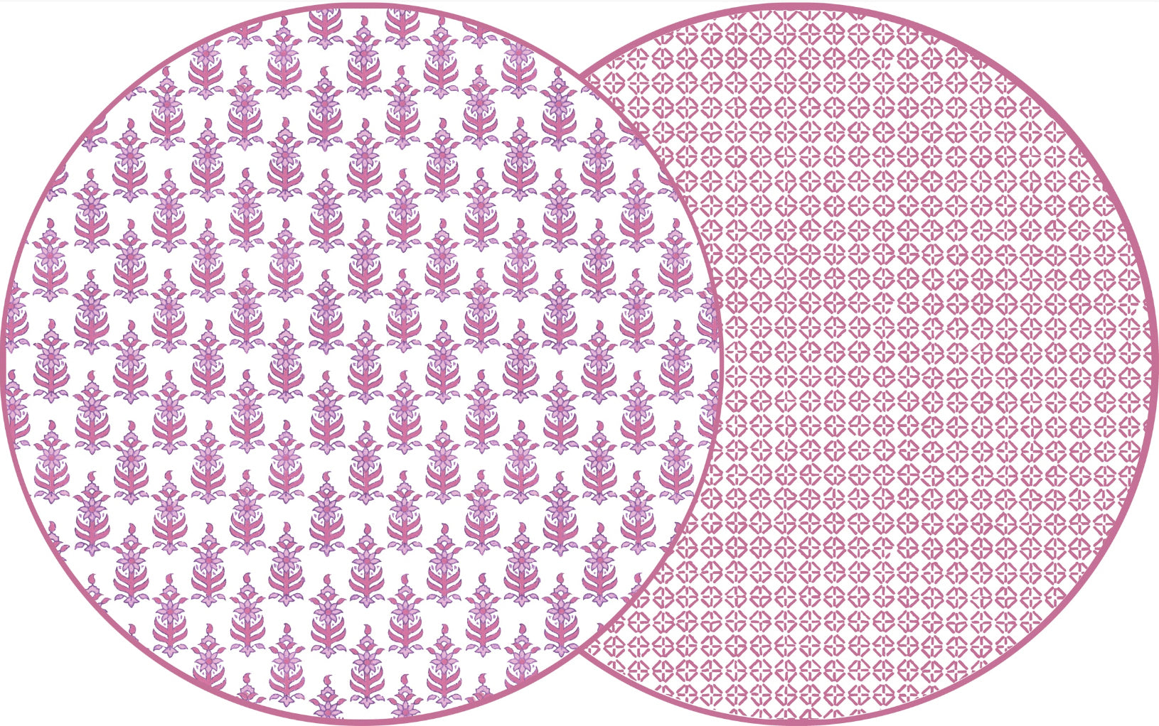ROUND TWO SIDED RAJ AND JAIPUR PLACEMAT ~ ORCHID