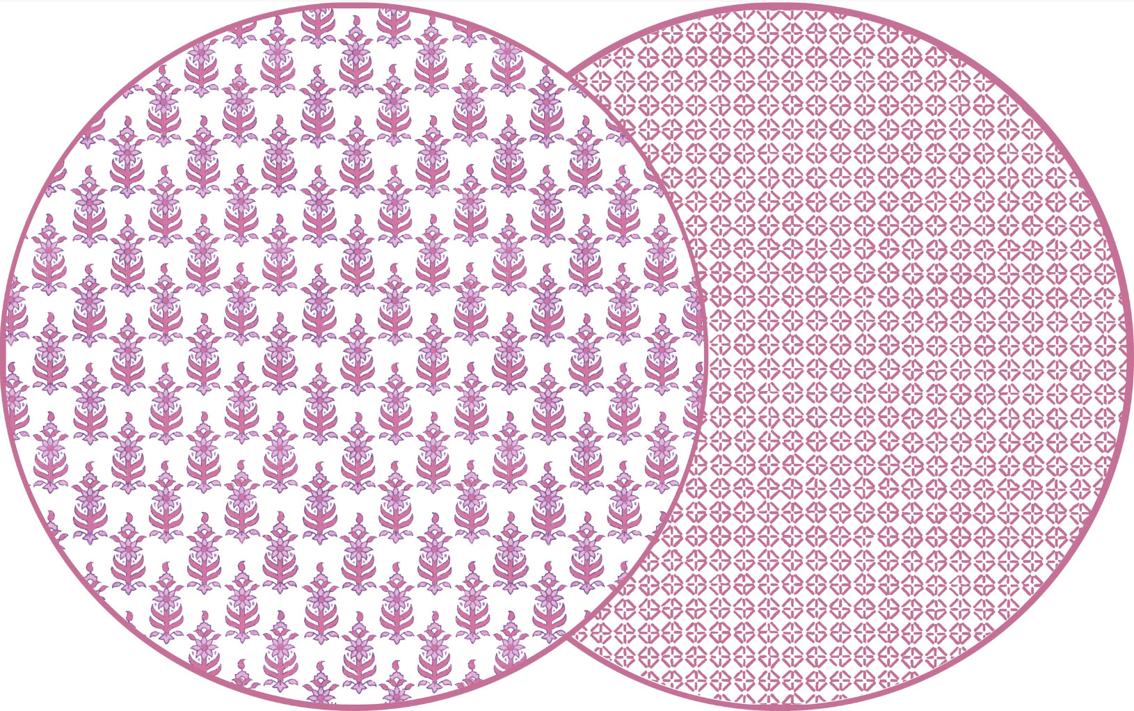 ROUND TWO SIDED RAJ AND JAIPUR PLACEMAT ~ ORCHID