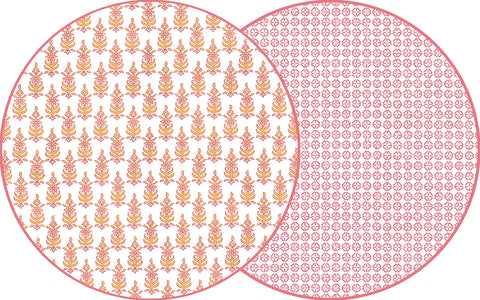 ROUND TWO SIDED RAJ AND JAIPUR PLACEMAT ~ SHERBET