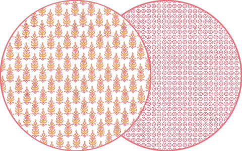 ROUND TWO SIDED RAJ AND JAIPUR PLACEMAT ~ SHERBET