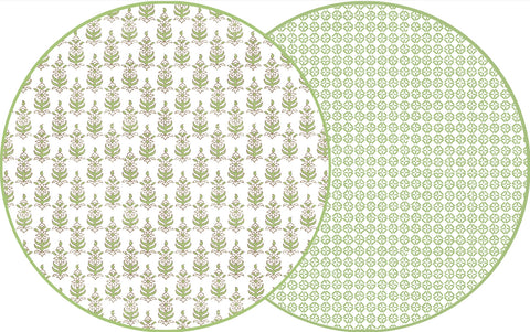 ROUND TWO SIDED RAJ AND JAIPUR PLACEMAT ~ SPROUT
