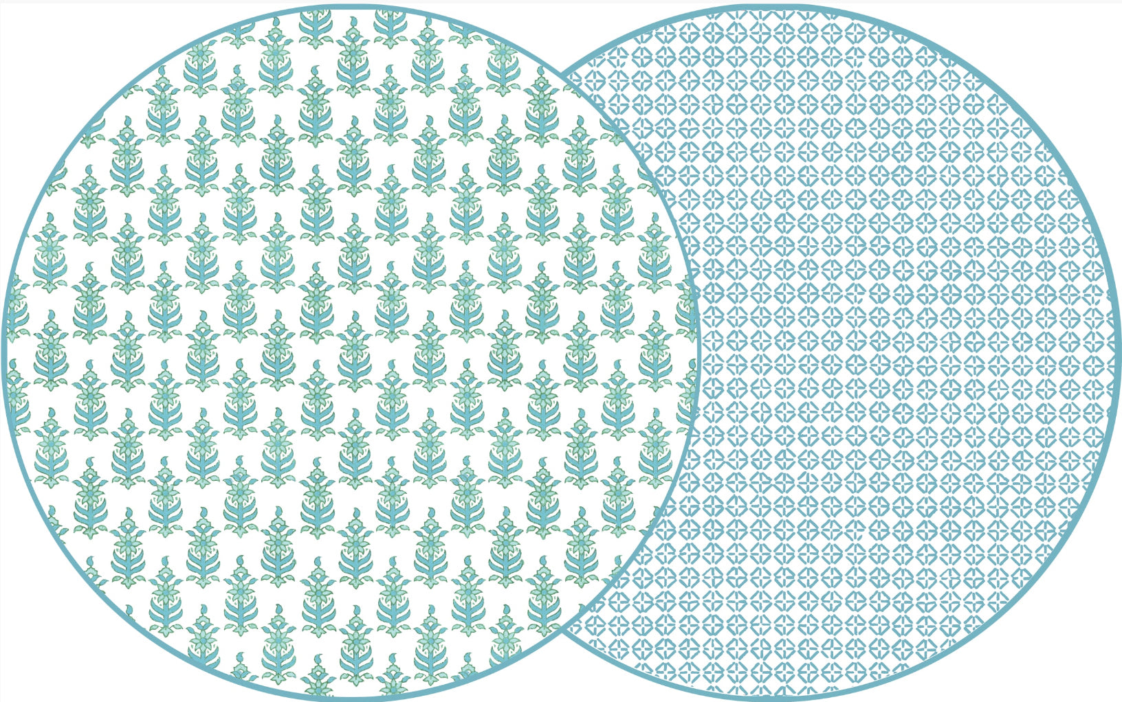 ROUND TWO SIDED RAJ AND JAIPUR PLACEMAT ~ SWIM