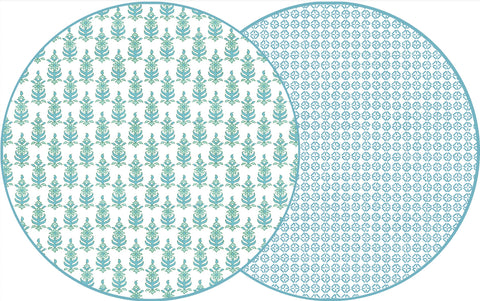 ROUND TWO SIDED RAJ AND JAIPUR PLACEMAT ~ SWIM