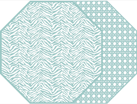 OCTAGONAL TWO SIDED PLACEMAT ZEBRA SEA WITH CANE A