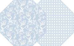 CHINOIS AND CANE TWO SIDED OCTAGONAL PLACEMAT