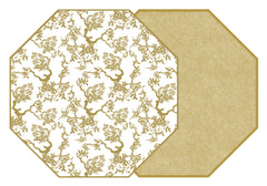 CHINOIS AND CANE TWO SIDED OCTAGONAL PLACEMAT