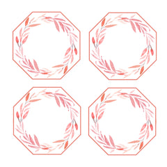 COASTER SET OF 4 ~ LEAVES ~ 7 COLORS