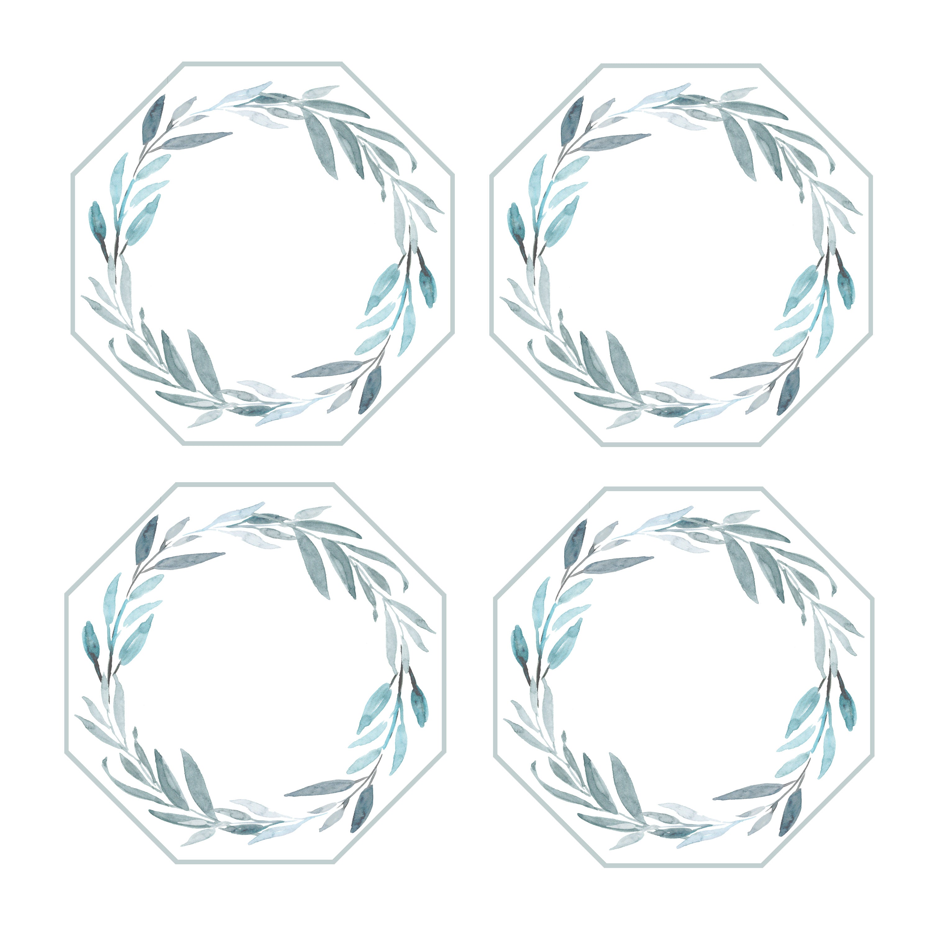 COASTER SET OF 4 ~ LEAVES ~ 7 COLORS