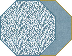 TWO SIDED ZEBRA AND DOT FAN OCTAGONAL PLACEMAT 15.25" X 15.25"