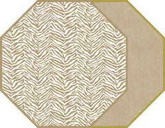 TWO SIDED ZEBRA AND DOT FAN OCTAGONAL PLACEMAT 15.25" X 15.25"