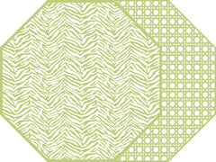TWO SIDED ZEBRA AND DOT FAN OCTAGONAL PLACEMAT 15.25" X 15.25"