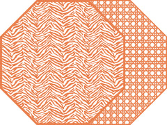 TWO SIDED ZEBRA AND DOT FAN OCTAGONAL PLACEMAT 15.25" X 15.25"