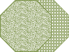 TWO SIDED ZEBRA AND DOT FAN OCTAGONAL PLACEMAT 15.25" X 15.25"